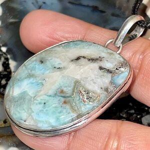 “Caribbean Stone”  DR Larimar Pendant 2 1/4”